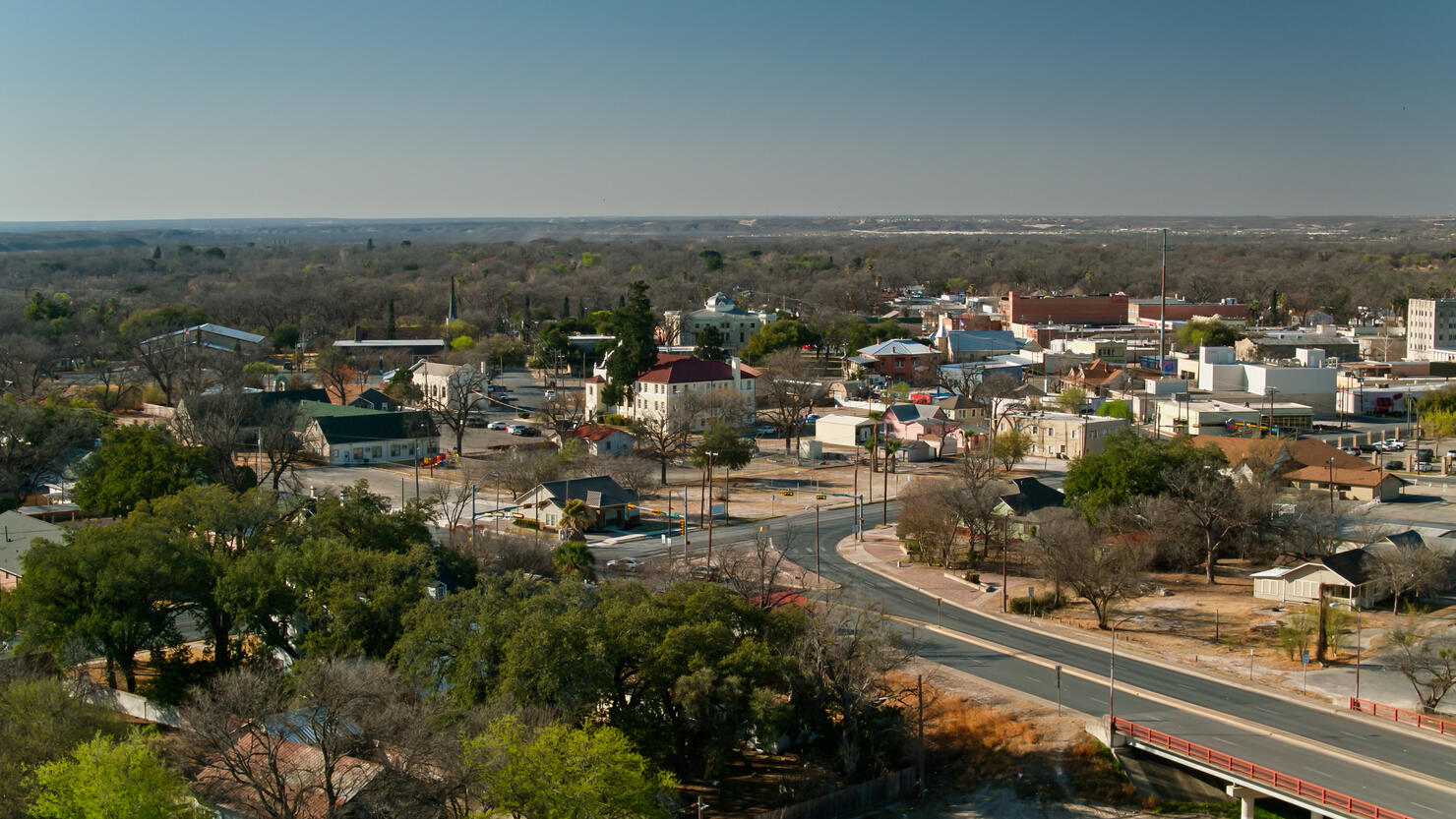 Aerial View of Homes and Small Businesses in Del Rio, Texas