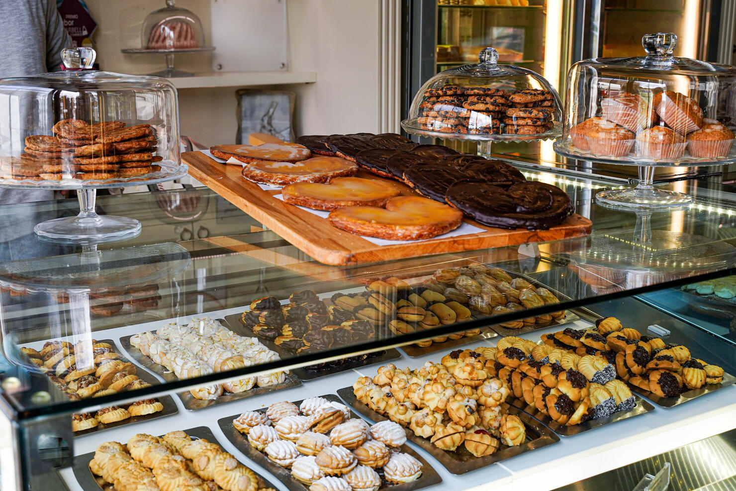 Sweets and pastries in a pastry shop