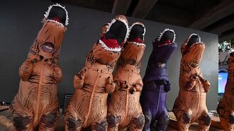 Video: Technicality Costs Canadian Town Weird Dinosaur Costume World Record