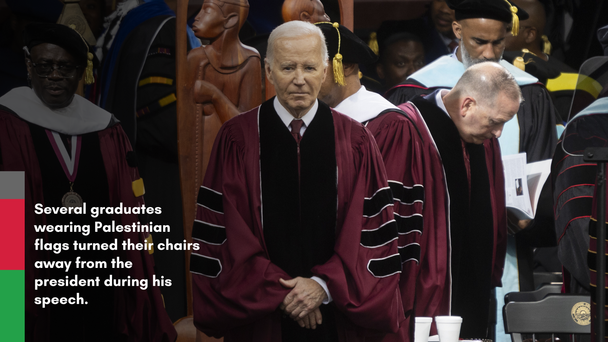 Morehouse Students Turn Their Backs, Walk Out During Biden's Speech