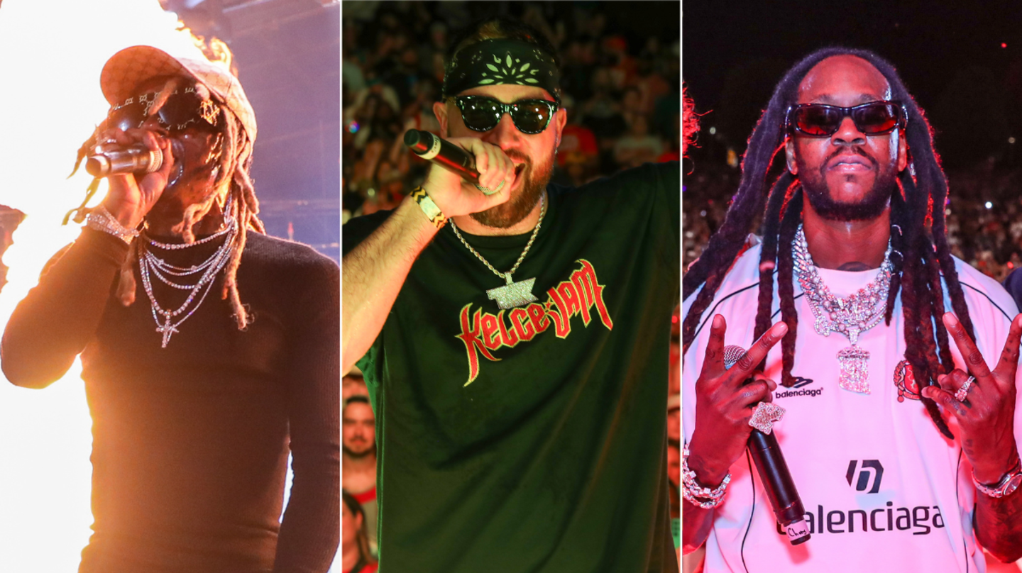 Travis Kelce Joins Lil Wayne, 2 Chainz While They Perform His Favorite Song