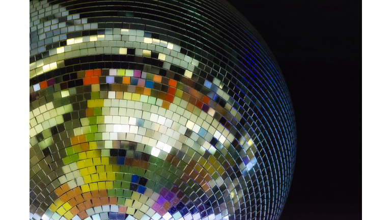 colorful disco ball close up