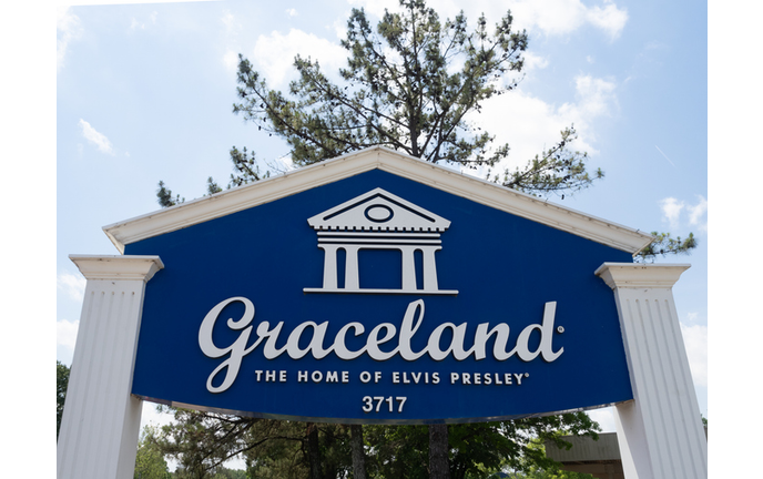 Entrance Sign for Graceland, the Home of Elvis Presley in Memphis, Tennessee