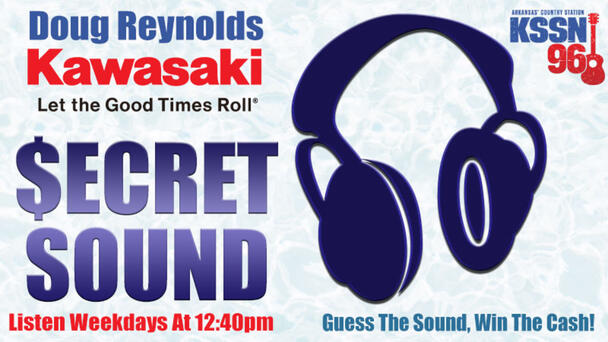 The all new Secret Sound presented by the All New Doug Reynolds Kawasaki in Little Rock is here! Listen at 12:40pm for the sound, guess what it is, and win the $100 jackpot!