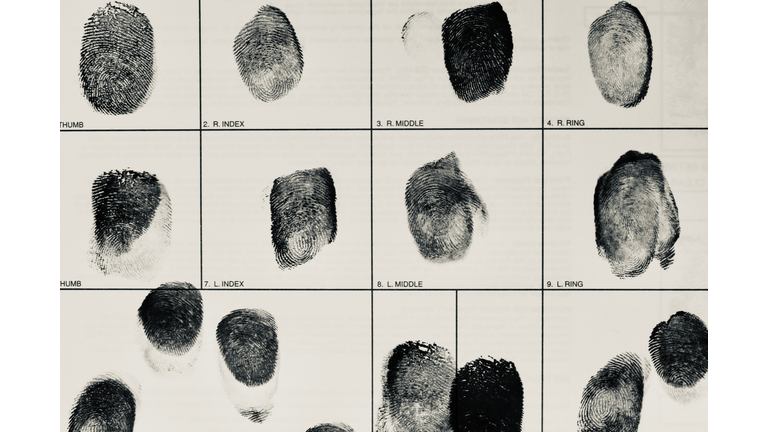 Fingerprint card for law enforcement identification