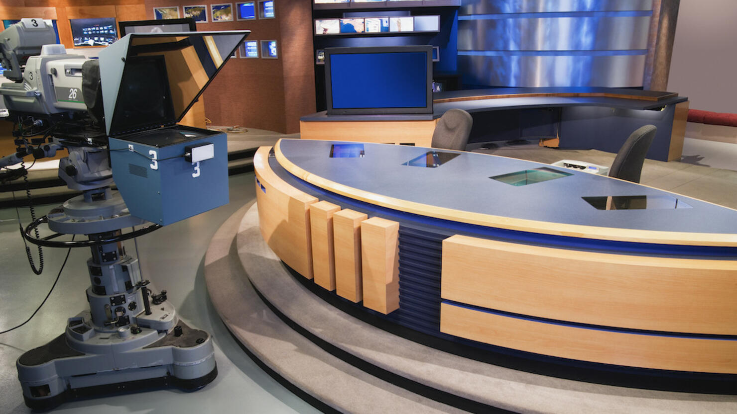 Set for newsroom filming