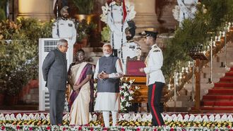 Watch: 'Mystery Creature' Appears During Indian Prime Minister's Inauguration Ceremony