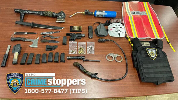 Man Armed With Gun, Axes, Knives, And NYPD Vest Arrested After Traffic Stop