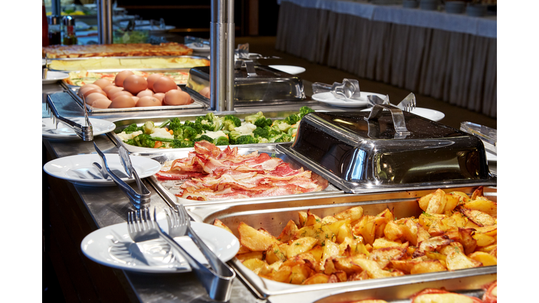 Nice buffet line in a hotel