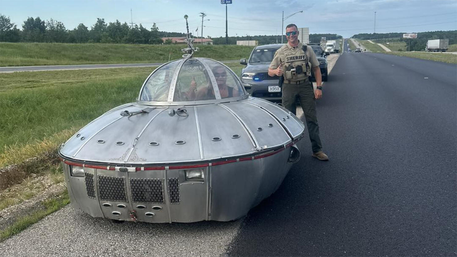 Officer Pulls Over RoswellBound 'UFO' Driving On Highway iHeart