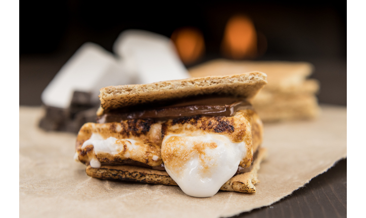 Assembled Smore on Brown Paper