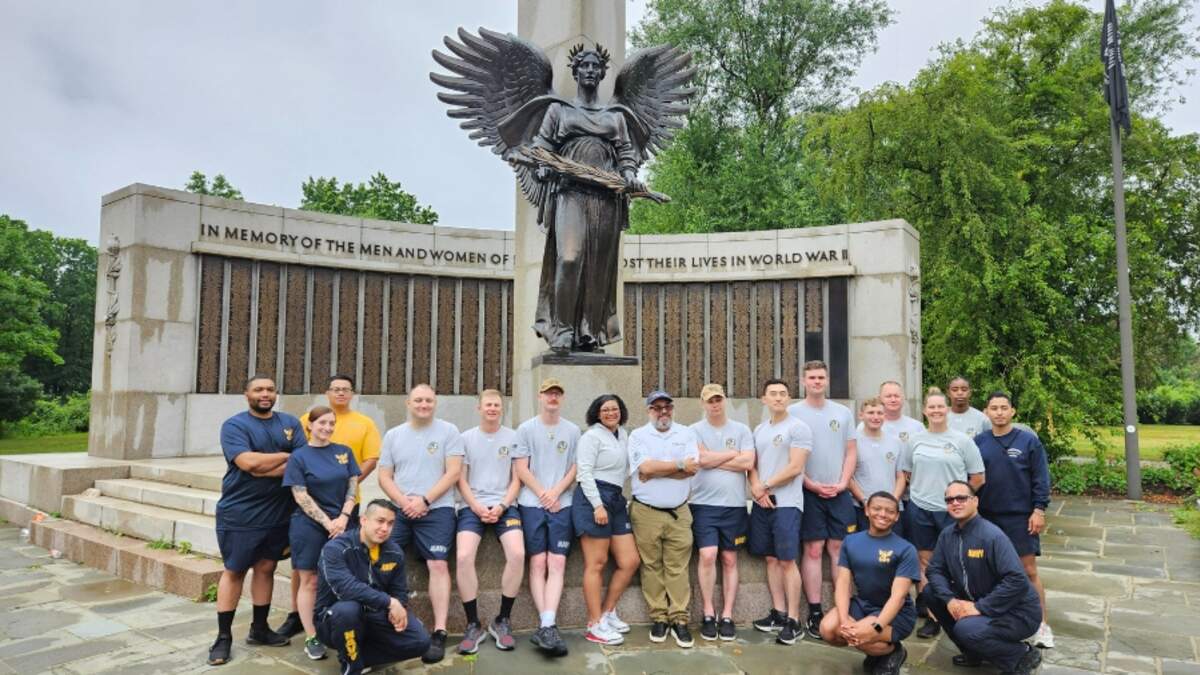 Boston Navy Week: Sailors clean up war memorials in Back Bay Fens