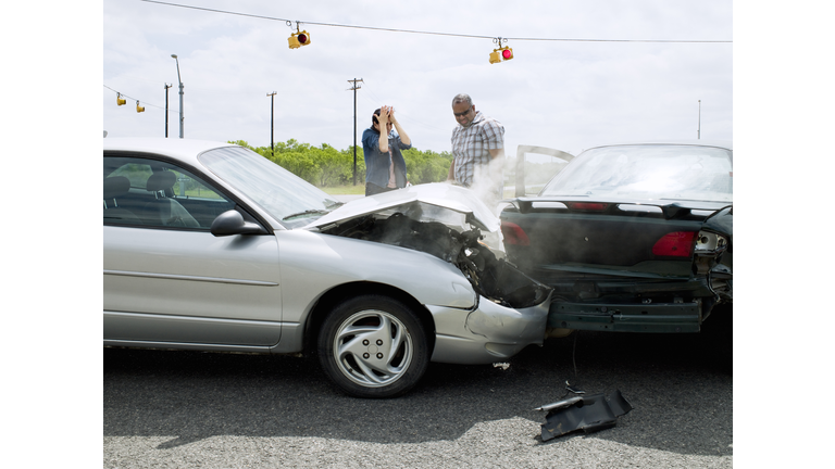 Car accident on road