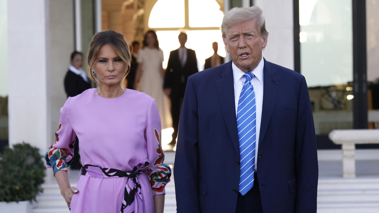 Former President Trump Arrives At A Fundraiser In Palm Beach, Florida