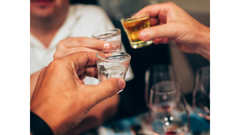 Friends raising a toast