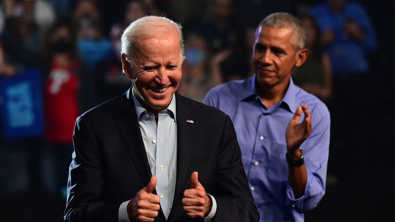 President Biden And Former President Obama Campaign In Philadelphia For State's Democratic Candidates