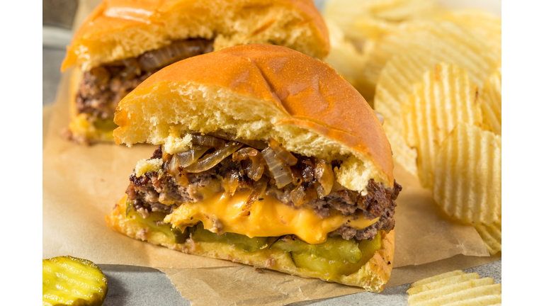 Homemade Juicy Lucy Cheeseburger