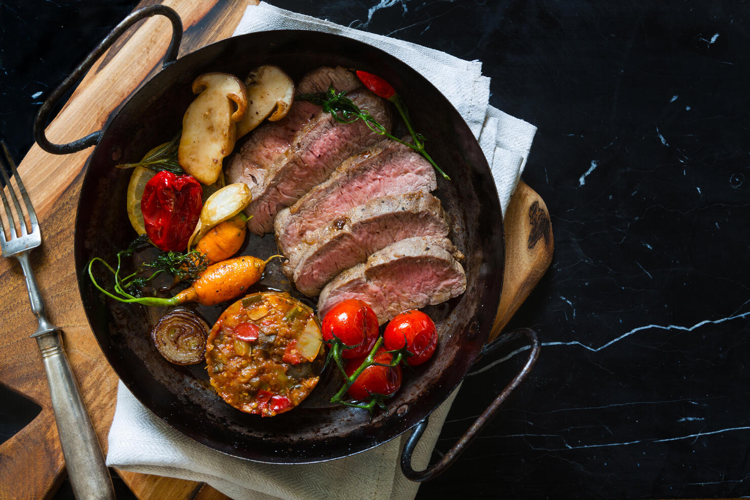 Sliced Roast Beef on Pan