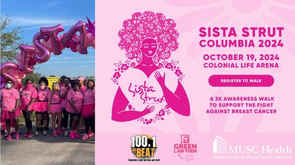 Sign up now for Sista Strut - A 3K Breast Cancer Awareness Walk!