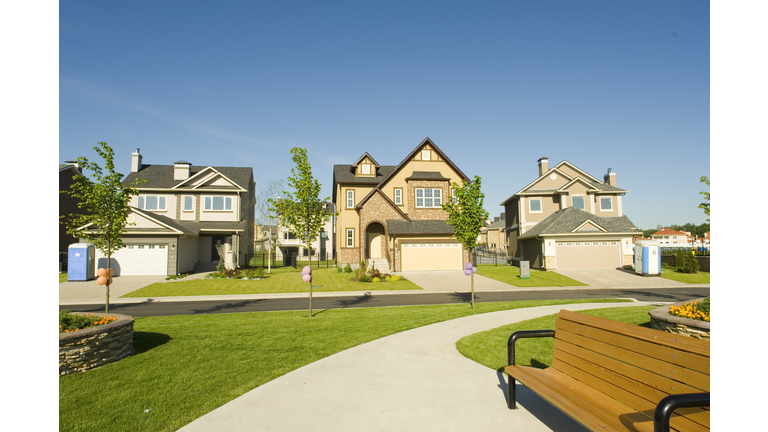 Few suburban houses.
