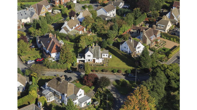 Large suburban houses from above