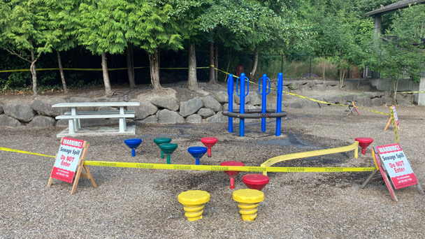 Sewage Covers School Playground