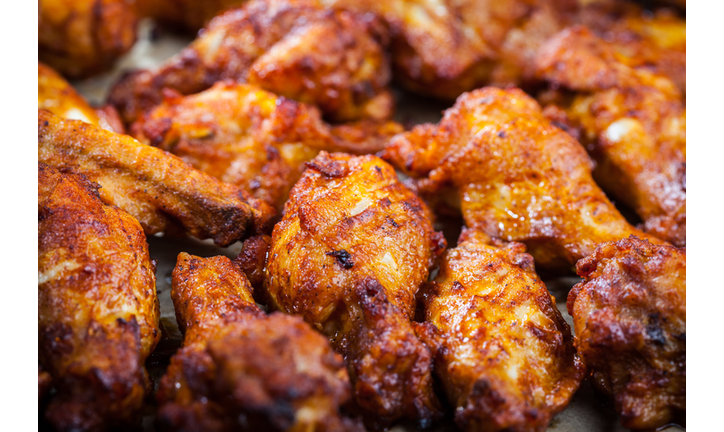 Chicken wings on baking sheet