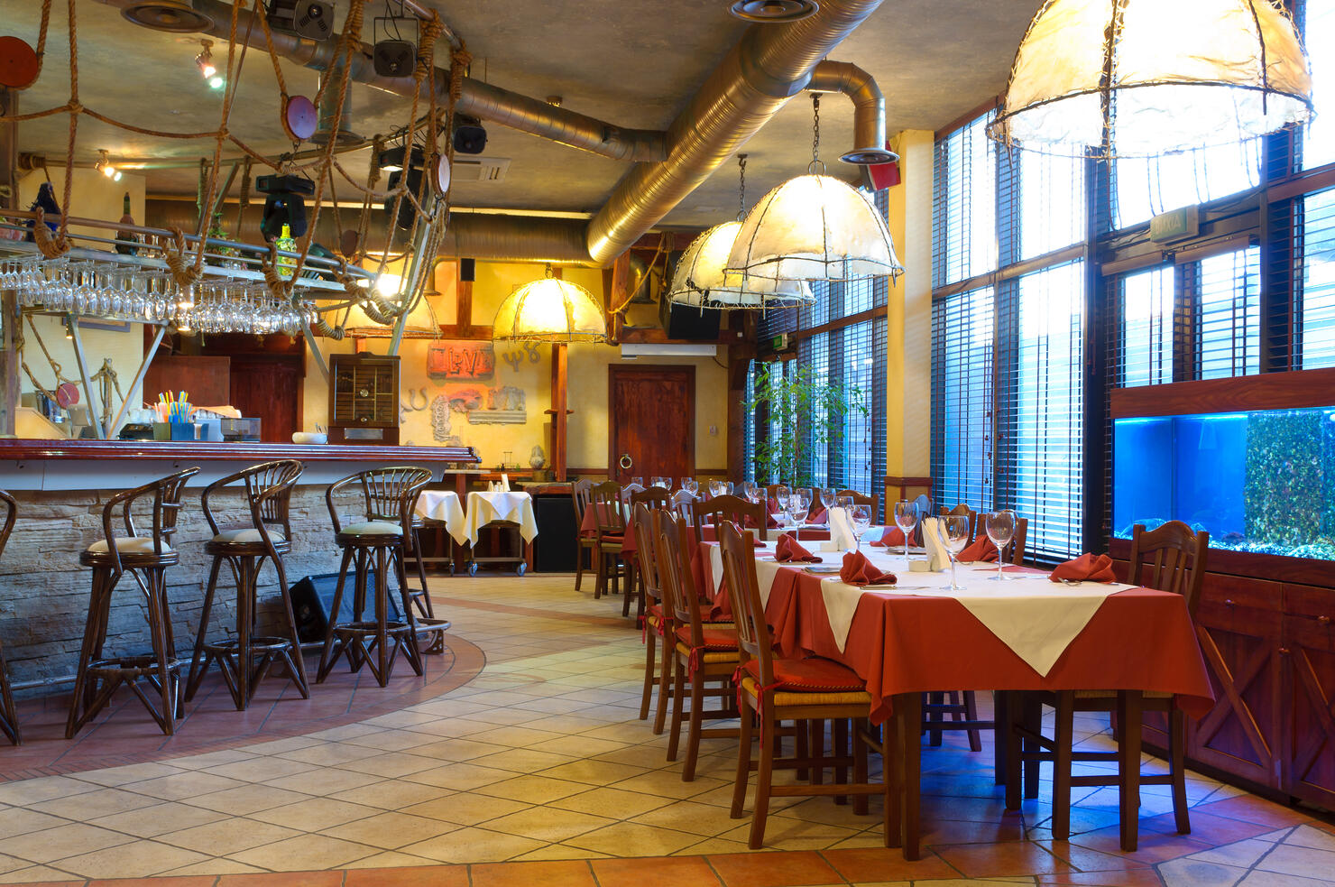 Italian restaurant with a traditional interior