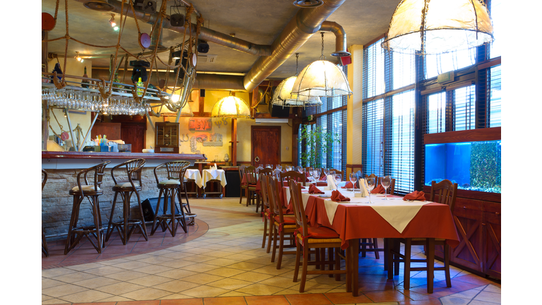 Italian restaurant with a traditional interior