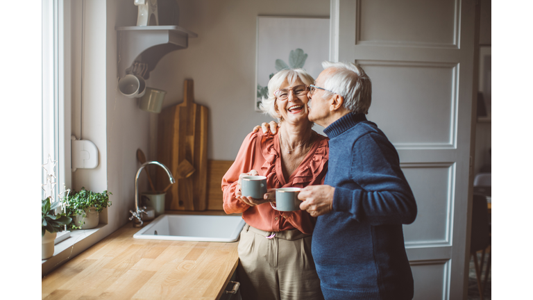 Senior couple for Christmas at home