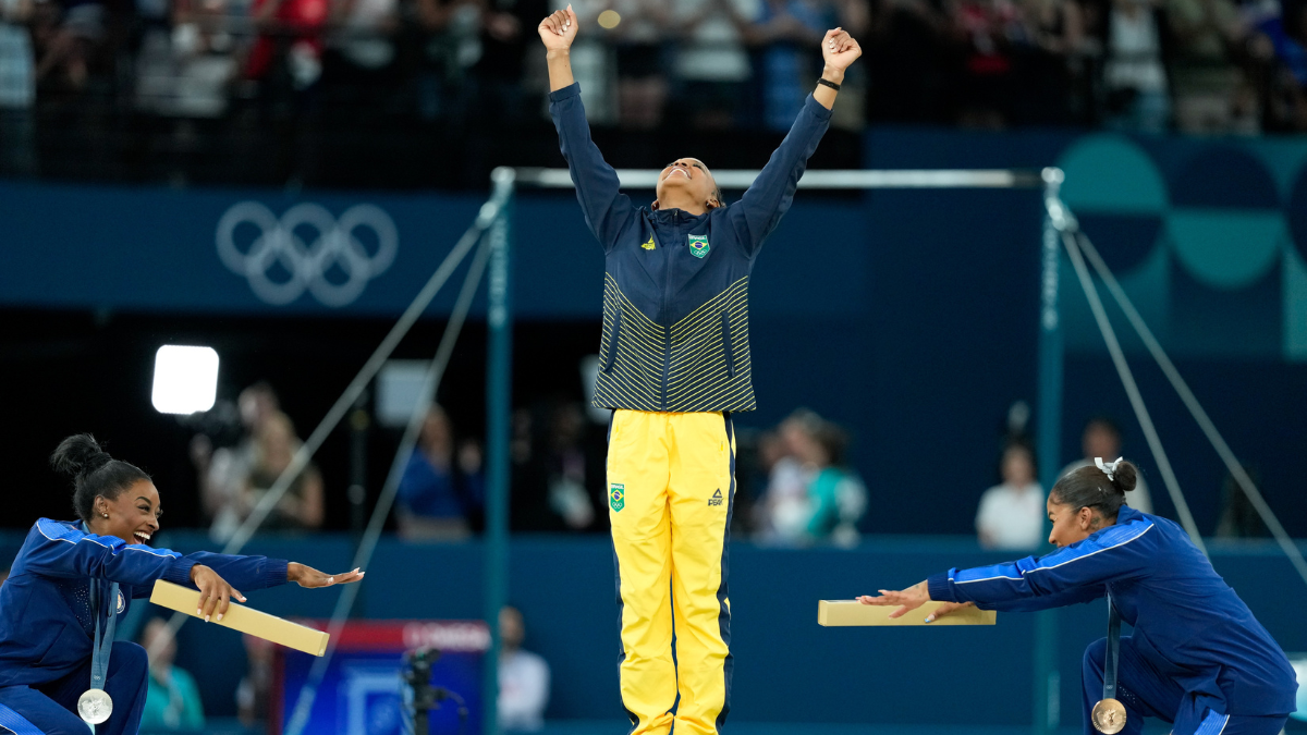 Simone Biles, Jordan Chiles Celebrate Gymnastics' 1st All-Black Podium ...