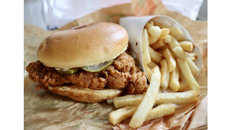 Fast Food Fried Chicken Sandwich