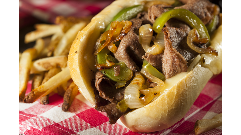 Homemade Philly Cheesesteak Sandwich