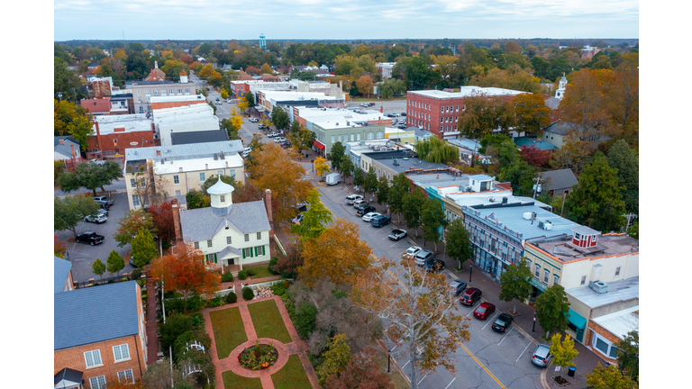 Aerial View of Shop on Broad Street in Edenton North Carolina