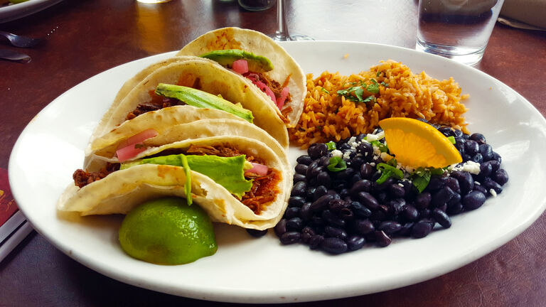 Pork and avocado tacos, Bisbee, Arizona