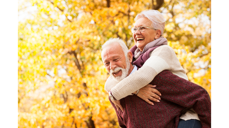 Portrait of laughing senior couple
