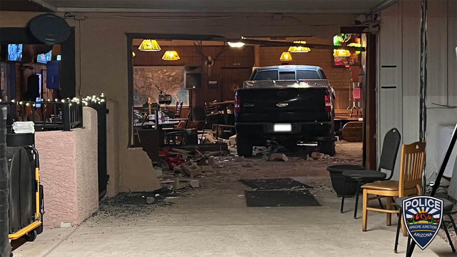 A suspected drunk driver crashed into a building