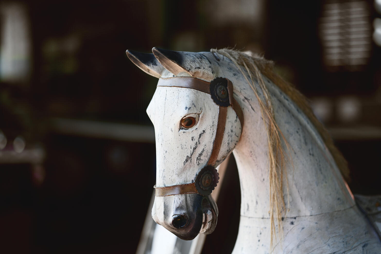 Old wooden rocking horse