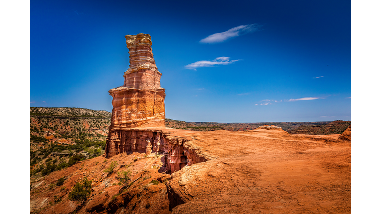 The famous Lighthouse Rock at Palo Duro Canyon State Park, Texas