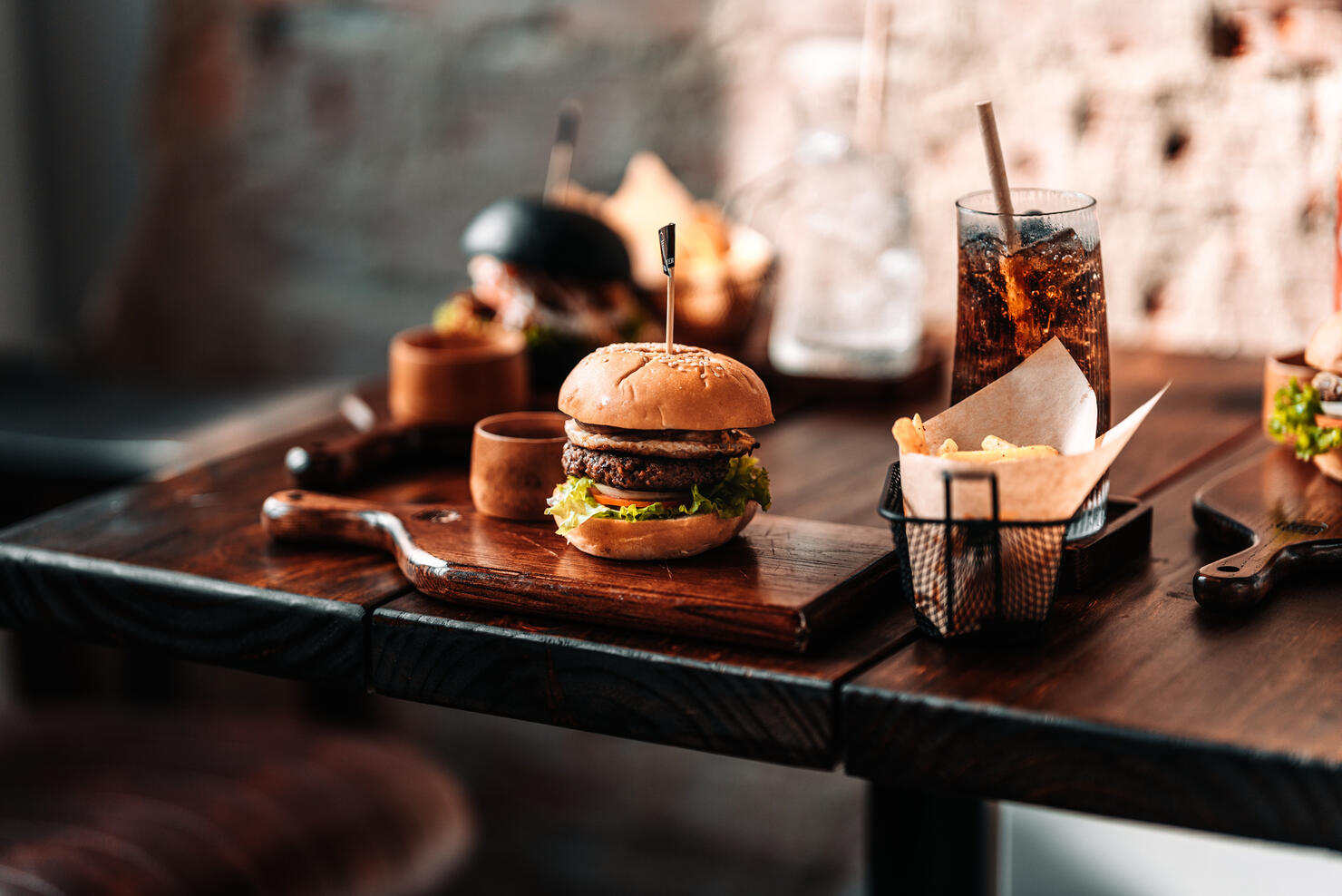 Close-up of burger on table,Indonesia