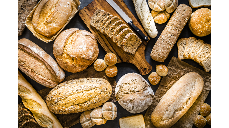 Breads assortment background