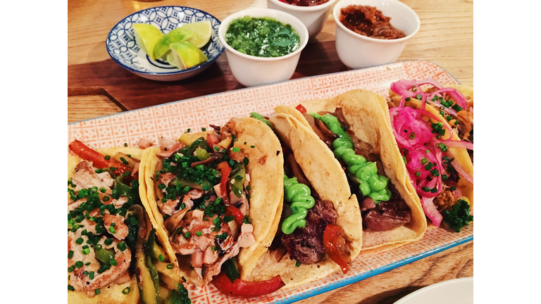 Variety of tacos on the plate