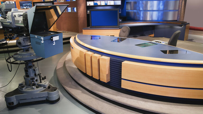 Set for newsroom filming
