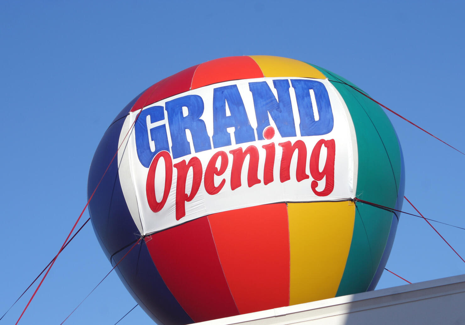 Grand Opening Sign - colorful hot air balloon
