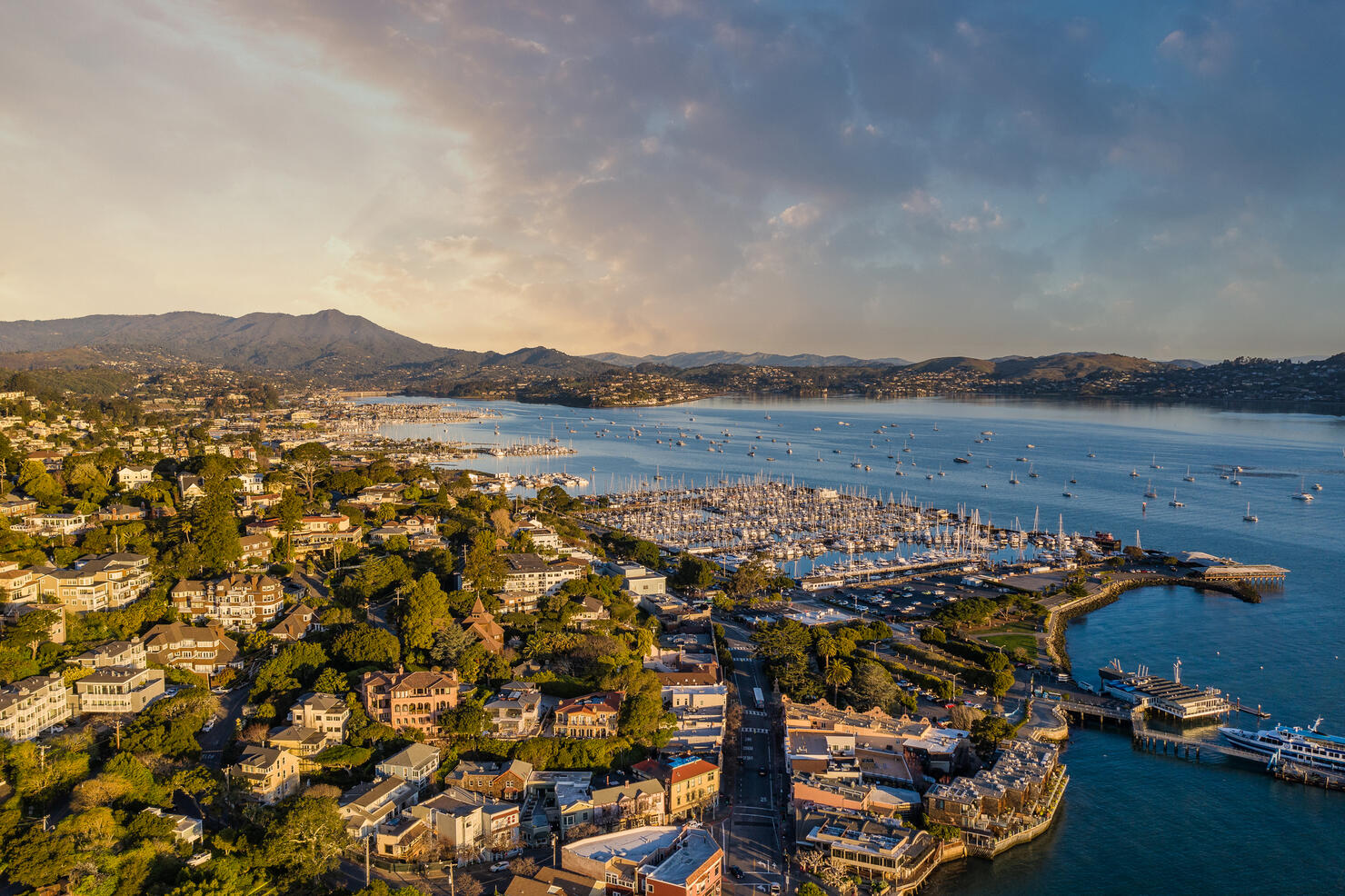 Aerial View of Sausalito Sunrise