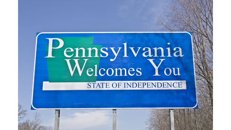 Welcome to Pennsylvania sign best bare trees