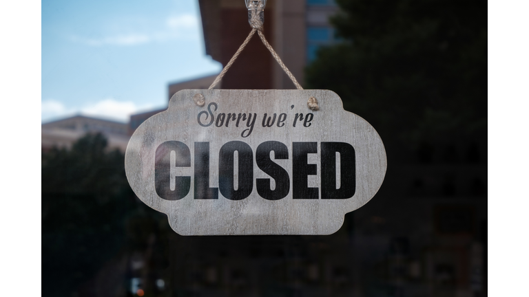 "Sorry, We're Closed" Store Sign