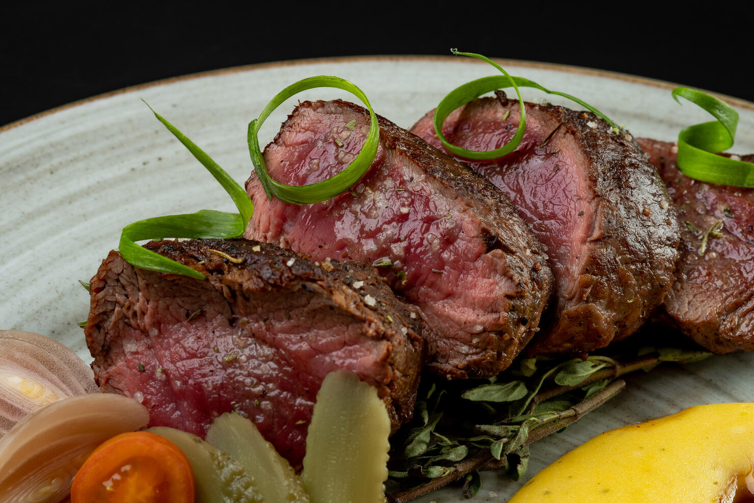grilled meat angus potato cream
