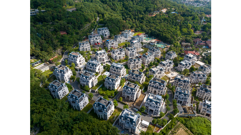 Neatly arranged villa roofs