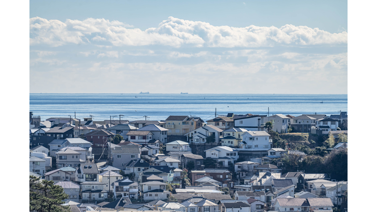 The residential district by the sea in Kanagawa of Japan